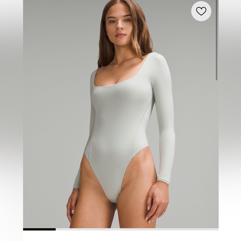 Lululemon wundermost square neck long sleeve S nwt thong bodysuit